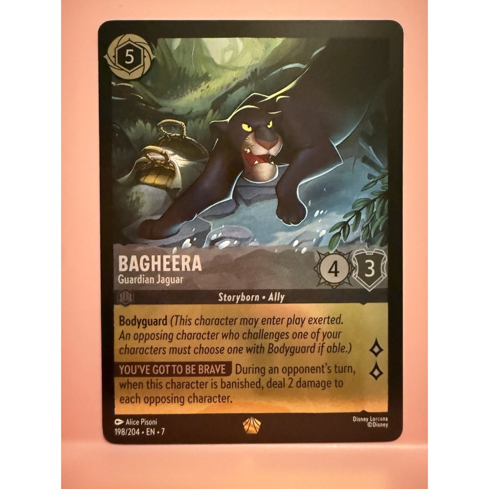 Disney Lorcana Bagheera Guardian Jaguar #198/204 Set 7 Foil Card